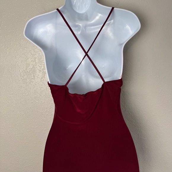 Windsor burgundy get the scoop sleeveless maxi bodycon dress L - Picture 8 of 12
